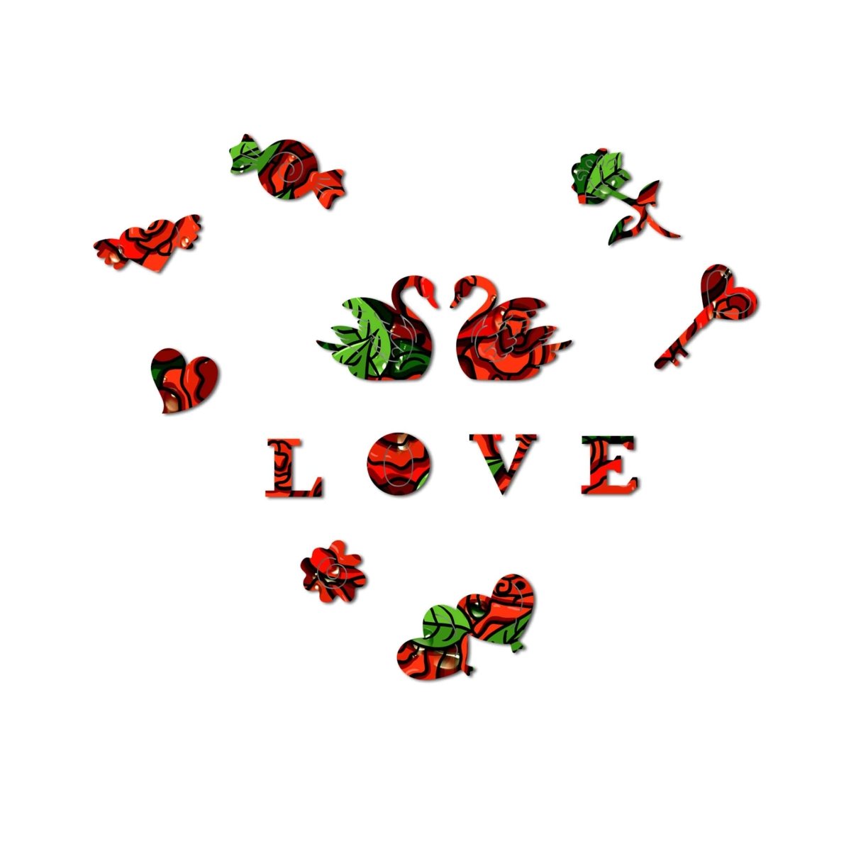 LOVE ROSES Wooden Jigsaw Puzzle - KAAYEE Puzzle