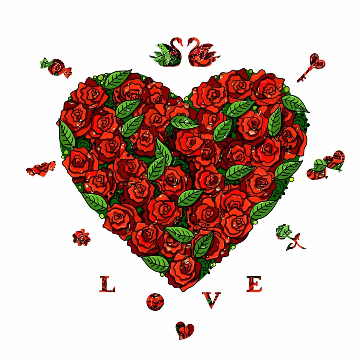 LOVE ROSES Wooden Jigsaw Puzzle - KAAYEE Puzzle