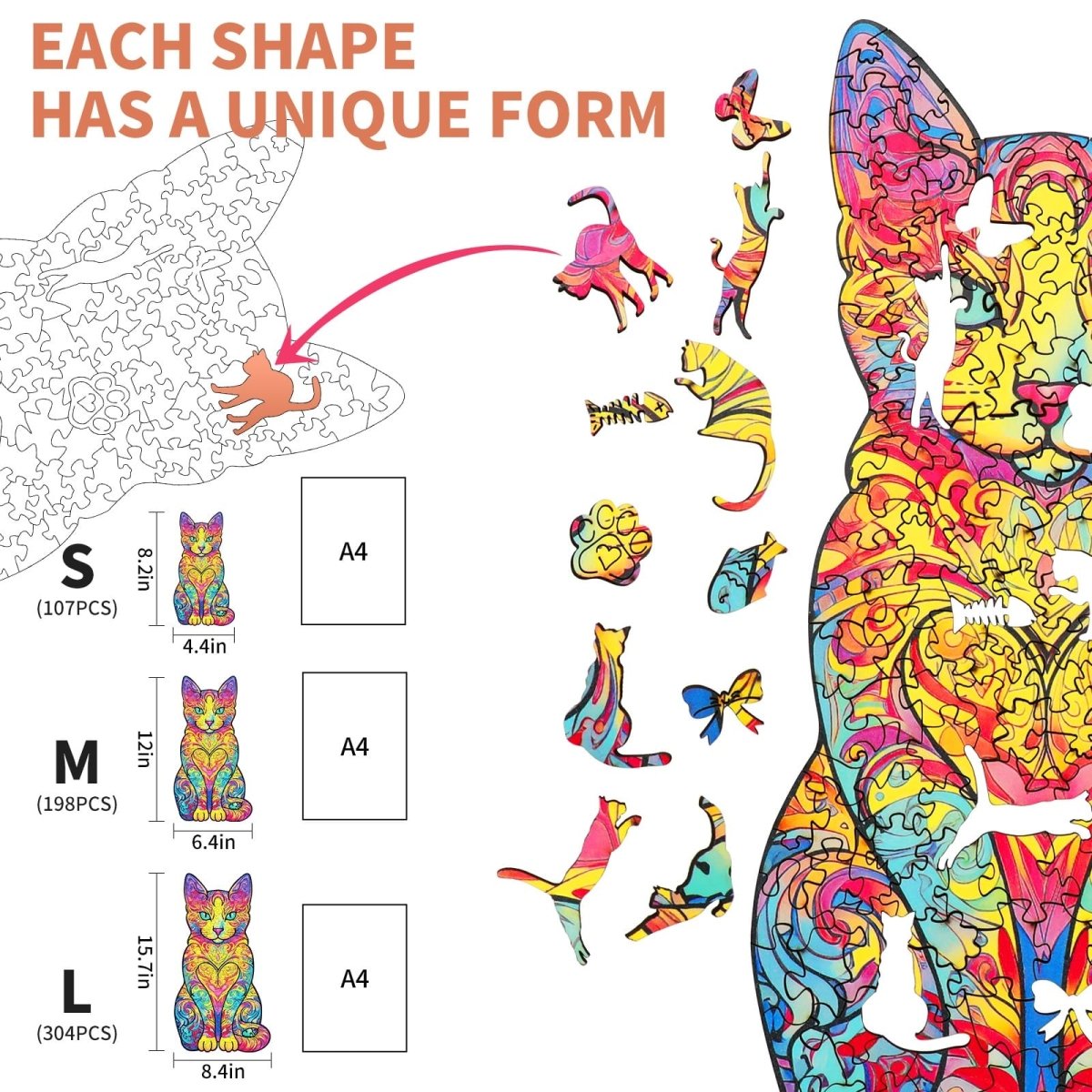 Lovely Cat Wooden Jigsaw Puzzle - KAAYEE Puzzle