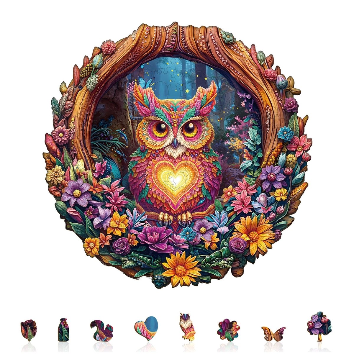 Loving Owl Wooden Jigsaw Puzzle - KAAYEE Puzzle