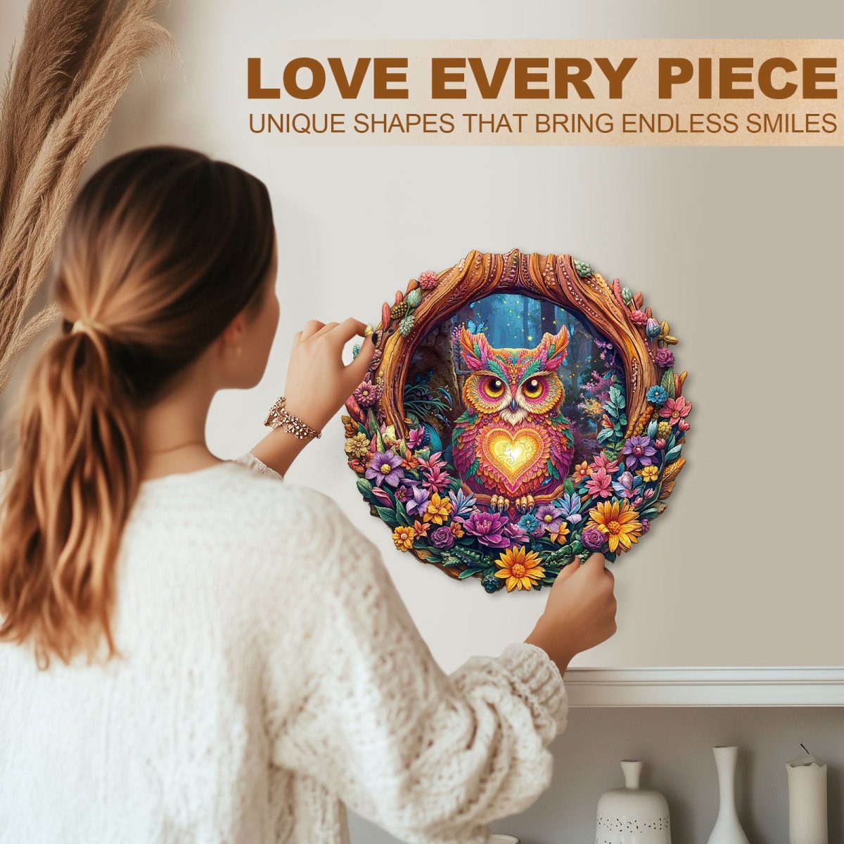 Loving Owl Wooden Jigsaw Puzzle - KAAYEE Puzzle