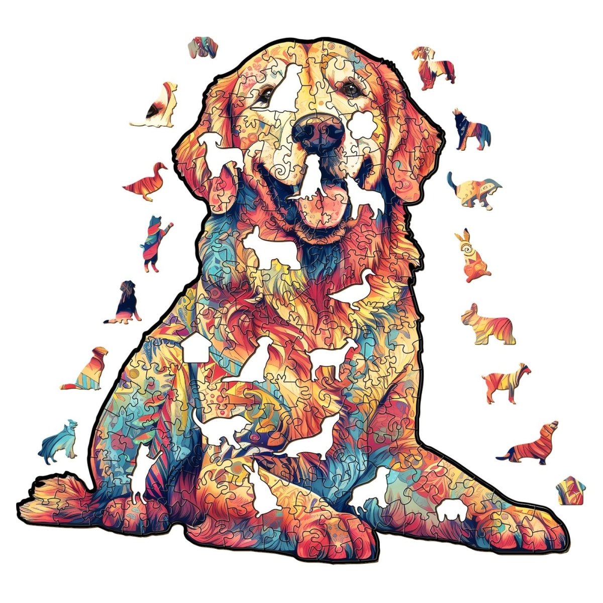 Loyal Golden Retriever Wooden Jigsaw Puzzle - KAAYEE Puzzle