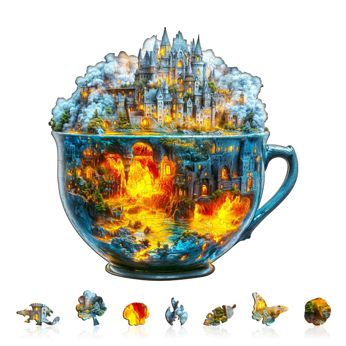 Magic cup - 2 Wooden Jigsaw Puzzle - KAAYEE Puzzle