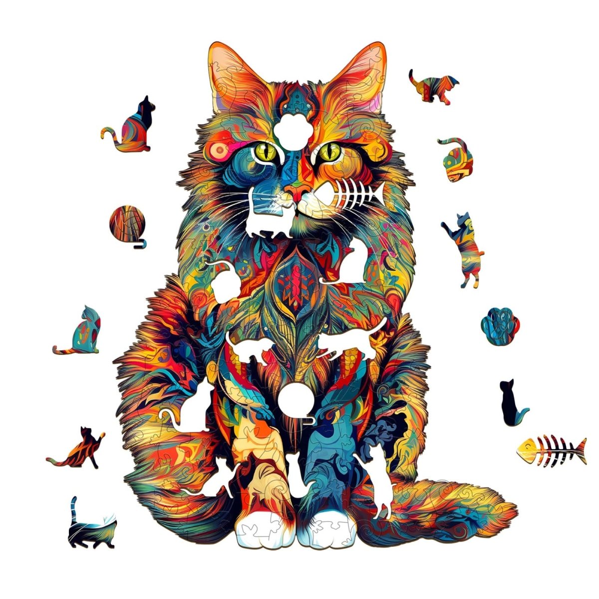 Maine Cat Wooden Jigsaw Puzzle - KAAYEE Puzzle