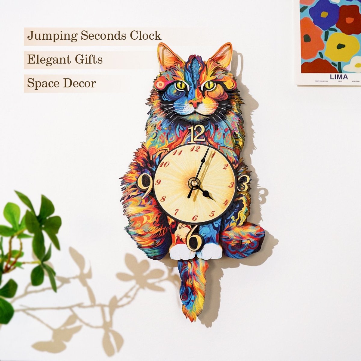 Maine Coon Cat Clock DIY Wooden Puzzle - KAAYEE Puzzle