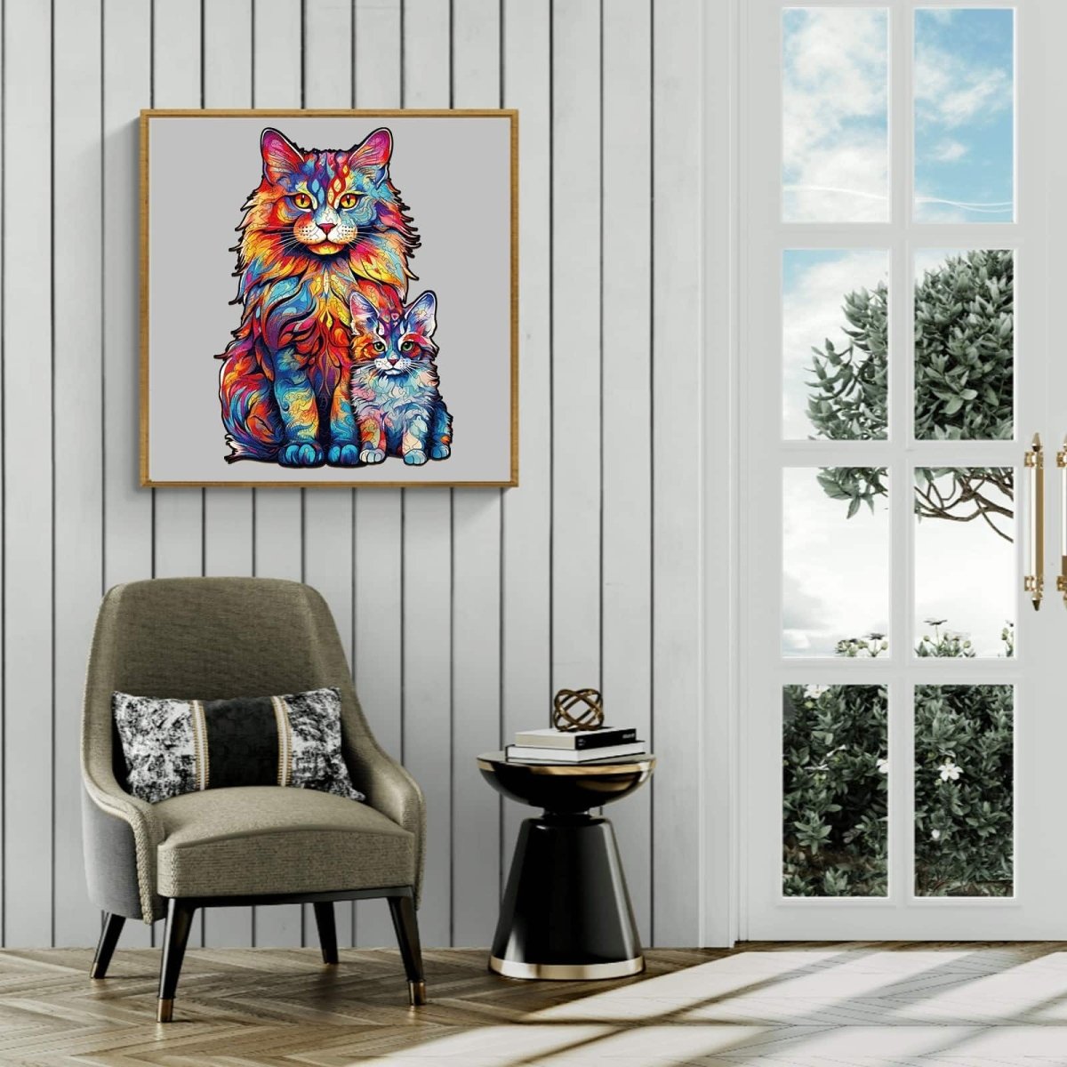 Maine Coon family 2 Wooden Jigsaw Puzzle - KAAYEE Puzzle