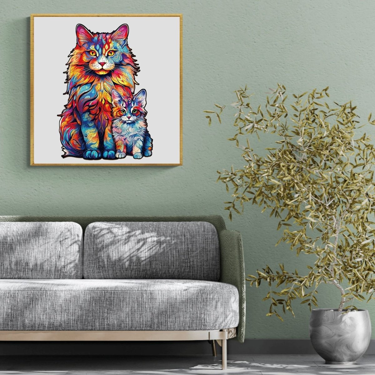 Maine Coon family 2 Wooden Jigsaw Puzzle - KAAYEE Puzzle