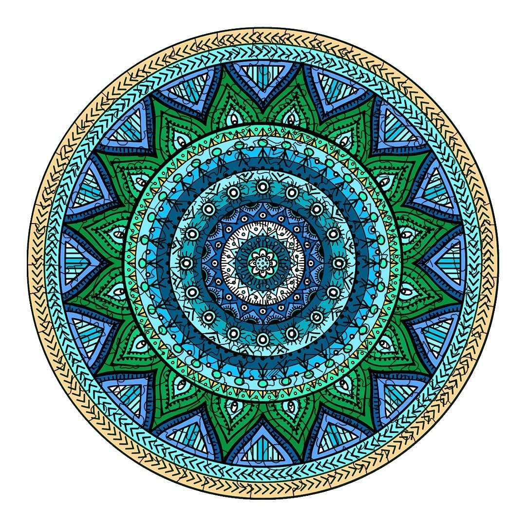 MANDALA 1 Wooden Jigsaw Puzzle - KAAYEE Puzzle