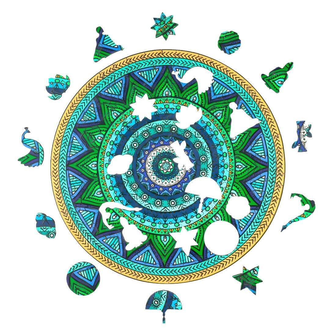 MANDALA 1 Wooden Jigsaw Puzzle - KAAYEE Puzzle