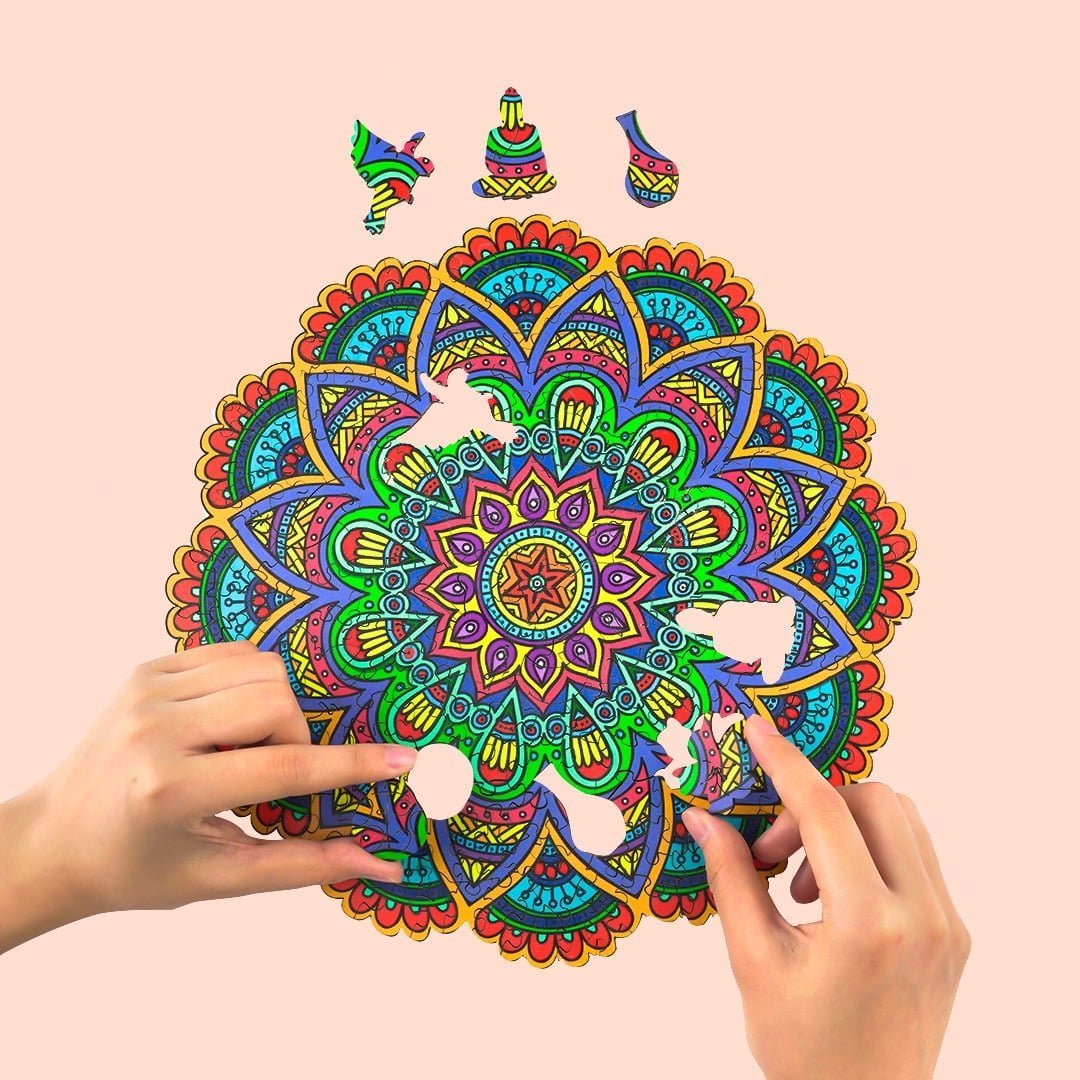 MANDALA 2 Wooden Jigsaw Puzzle - KAAYEE Puzzle