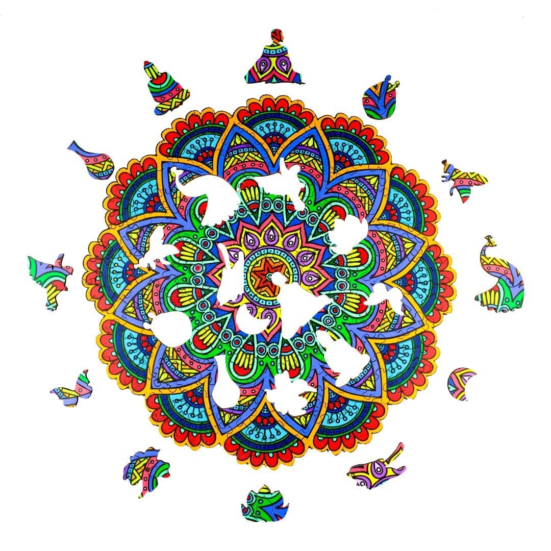 MANDALA 2 Wooden Jigsaw Puzzle - KAAYEE Puzzle