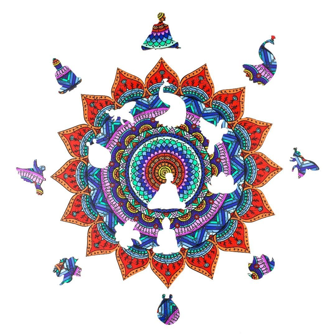 MANDALA 3 Wooden Jigsaw Puzzle - KAAYEE Puzzle