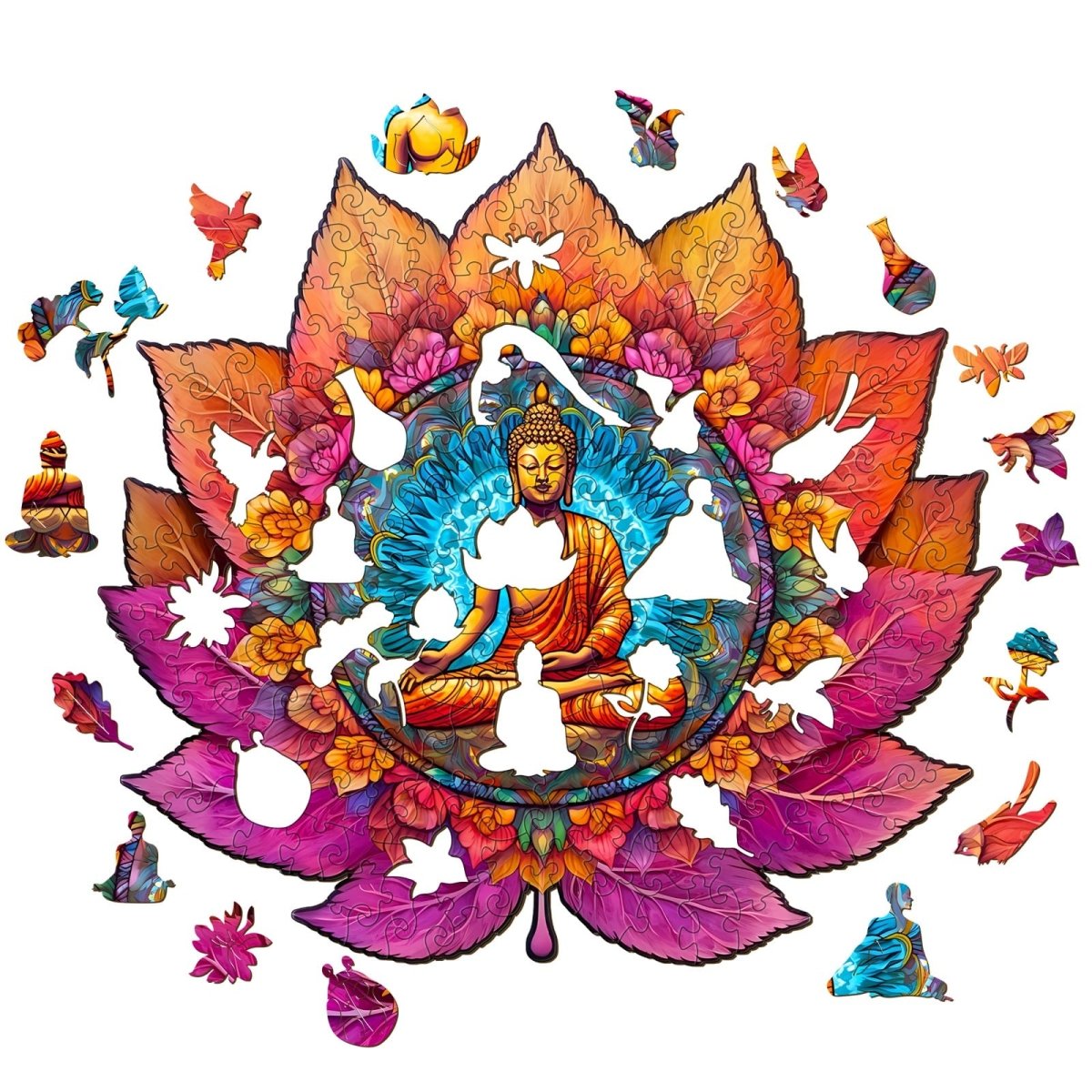 Mandala Buddhism Wooden Jigsaw Puzzle - KAAYEE Puzzle