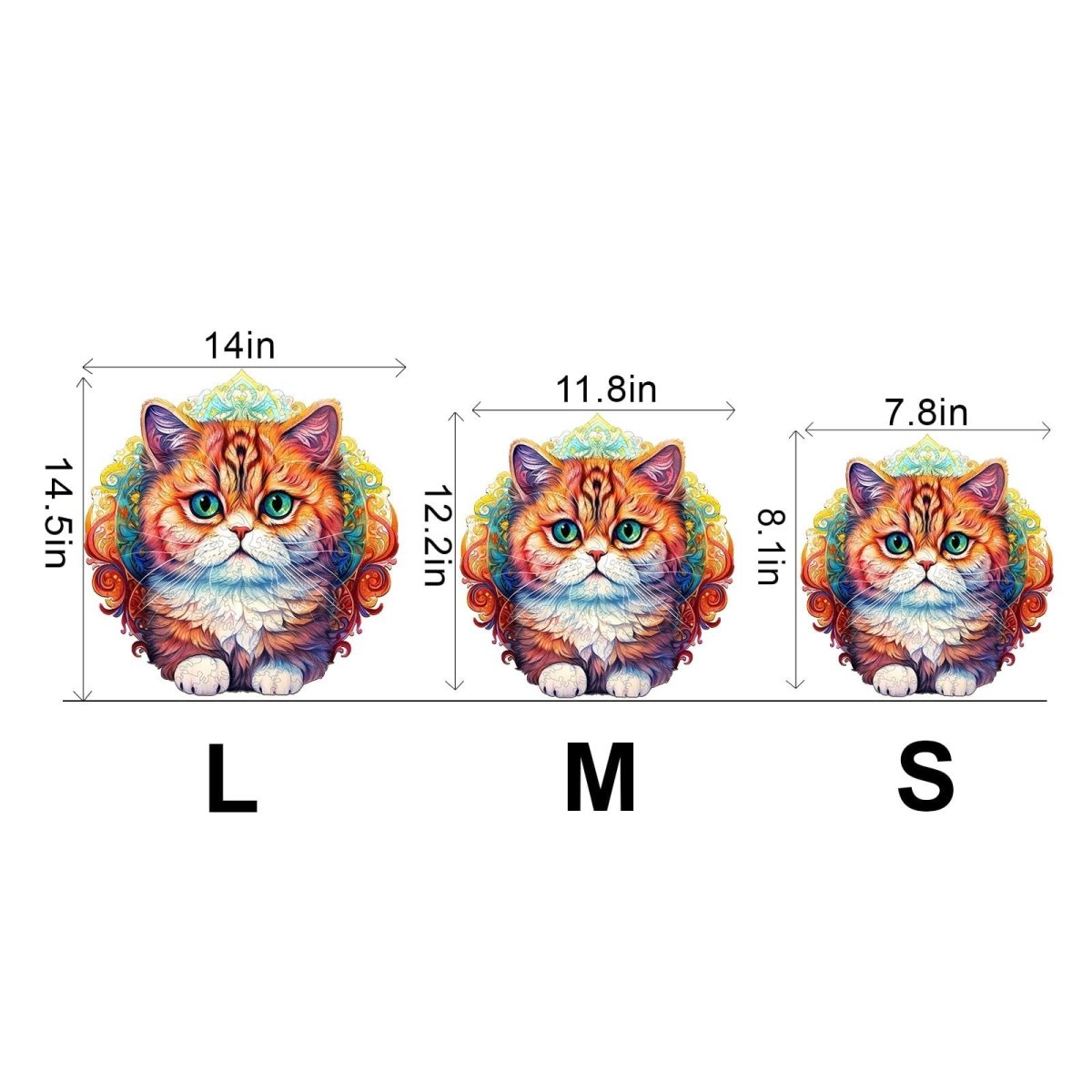 MANDALA CAT Wooden Jigsaw Puzzle - KAAYEE Puzzle
