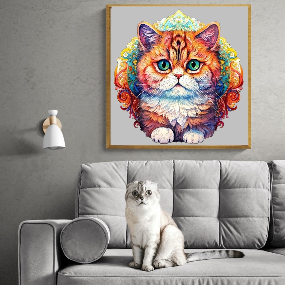 MANDALA CAT Wooden Jigsaw Puzzle - KAAYEE Puzzle