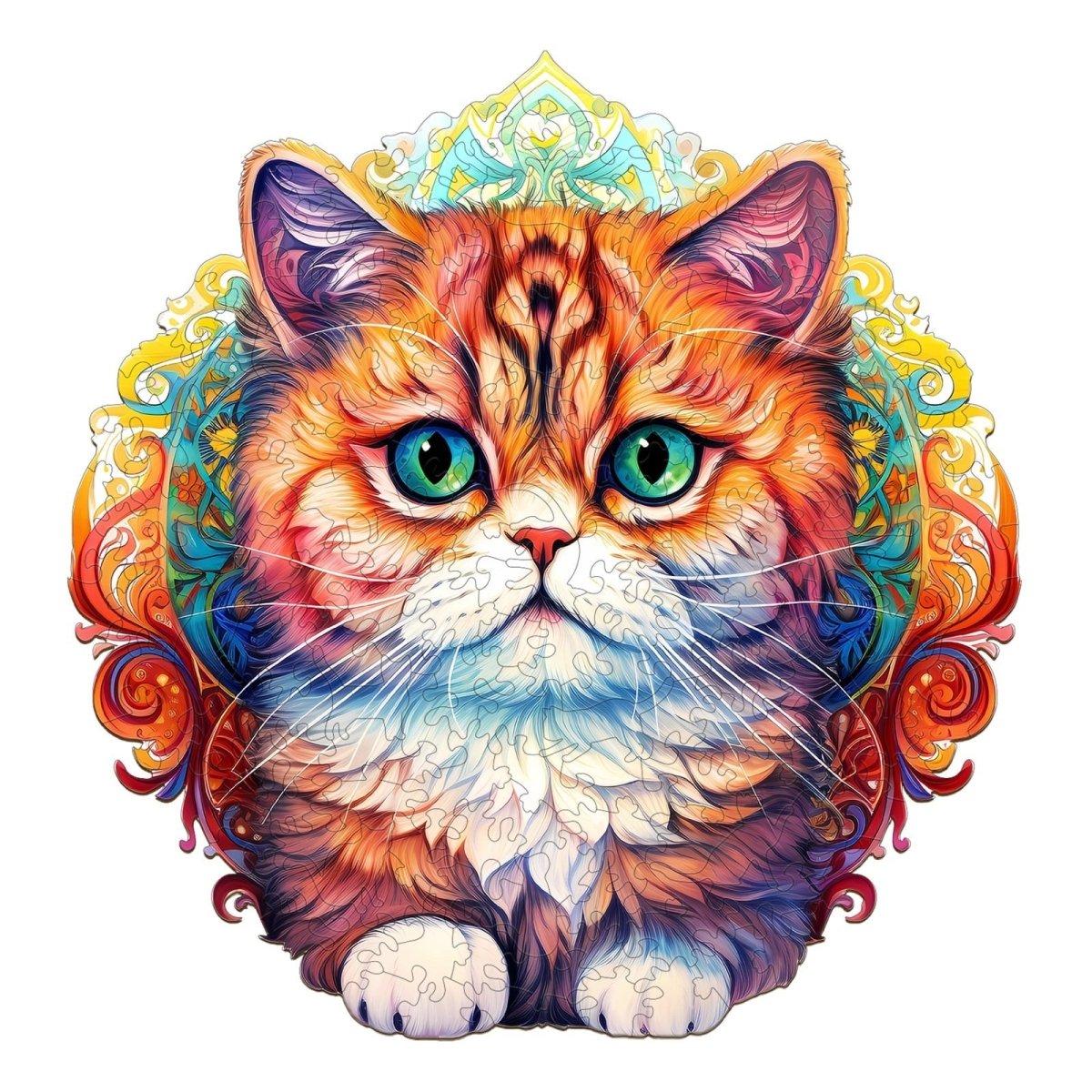 MANDALA CAT Wooden Jigsaw Puzzle - KAAYEE Puzzle