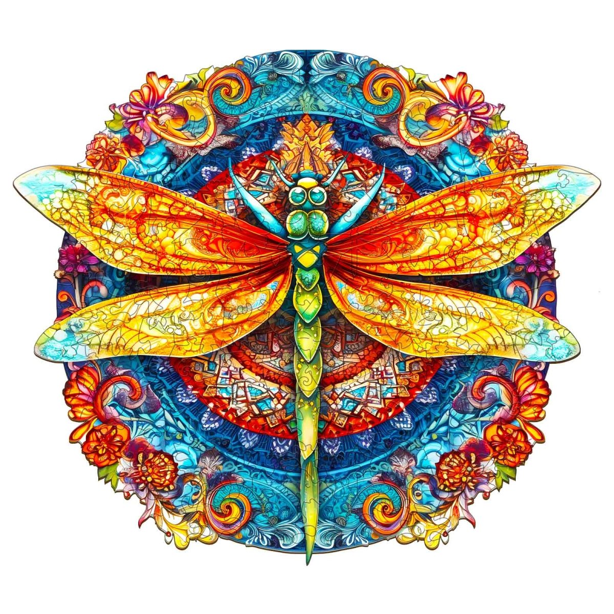 MANDALA DRAGONFLY Wooden Jigsaw Puzzle - KAAYEE Puzzle