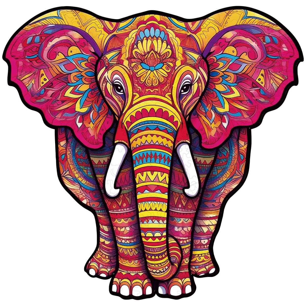 Mandala Elephant Wooden Jigsaw Puzzle - KAAYEE Puzzle