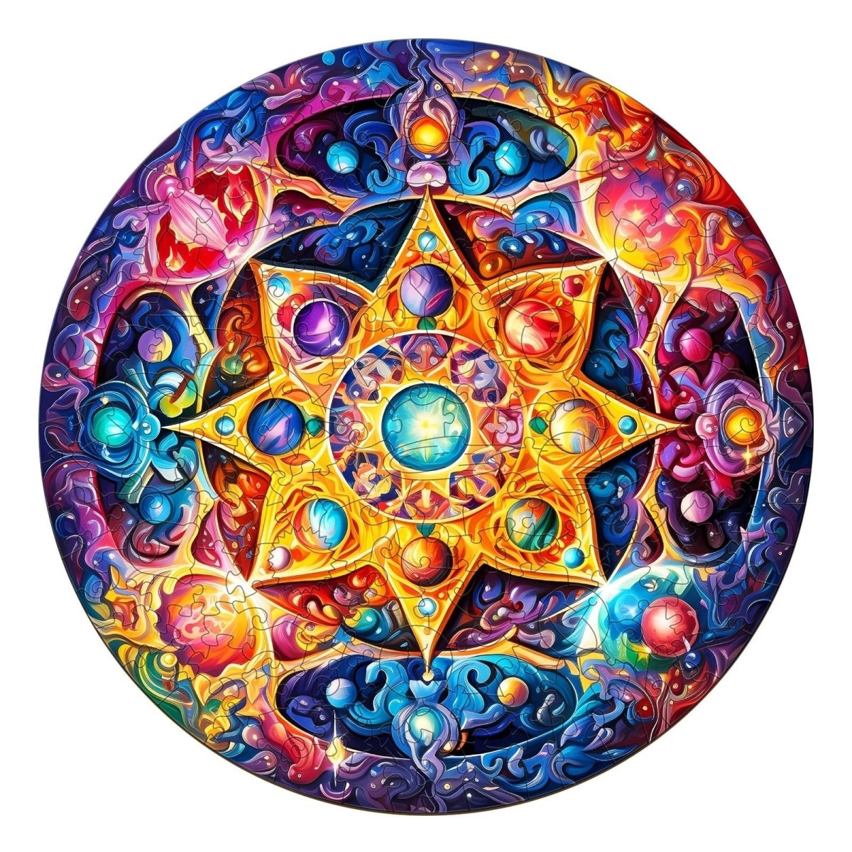 Mandala Planet Wooden Jigsaw Puzzle - KAAYEE Puzzle