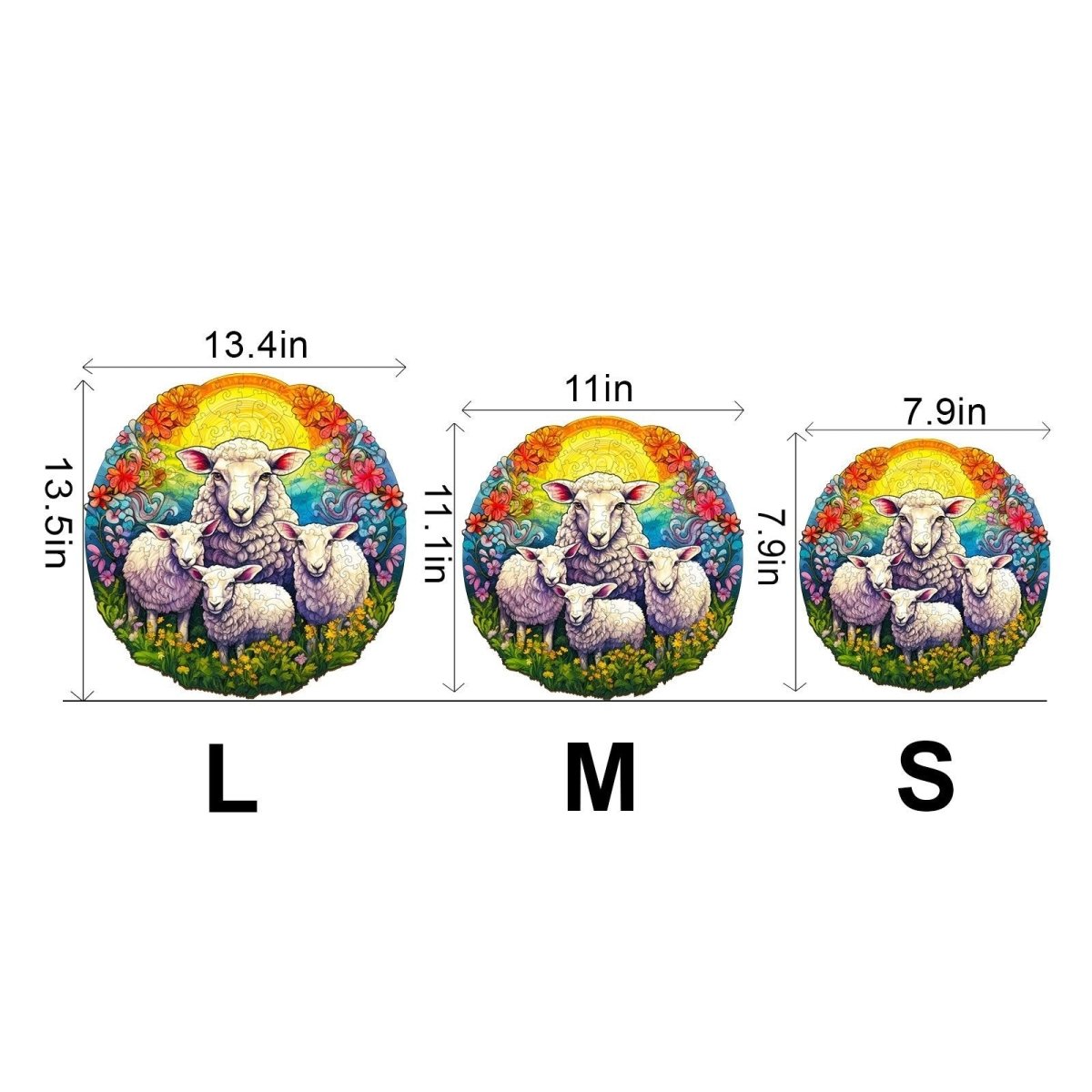 MANDALA SHEEP Wooden Jigsaw Puzzle - KAAYEE Puzzle