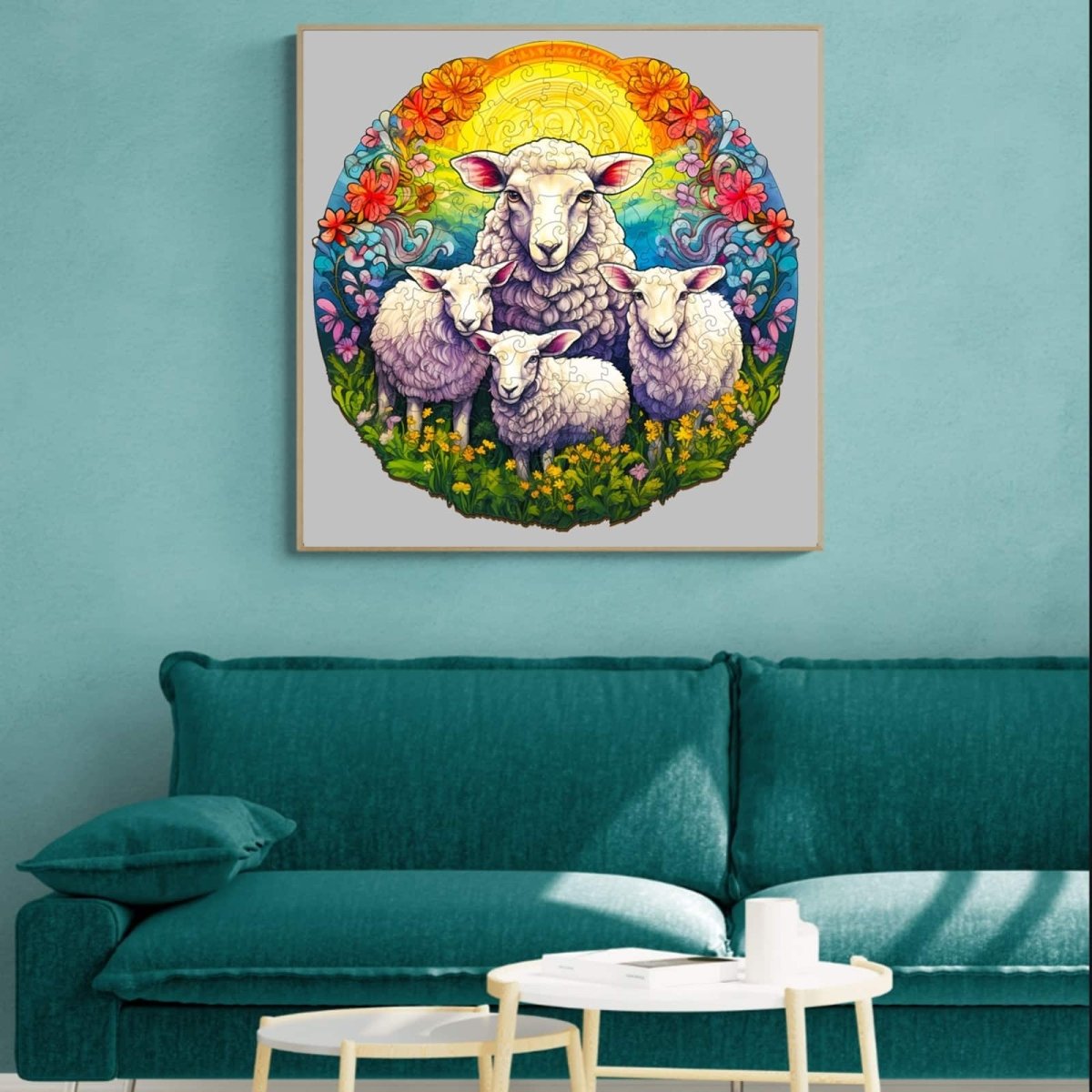 MANDALA SHEEP Wooden Jigsaw Puzzle - KAAYEE Puzzle