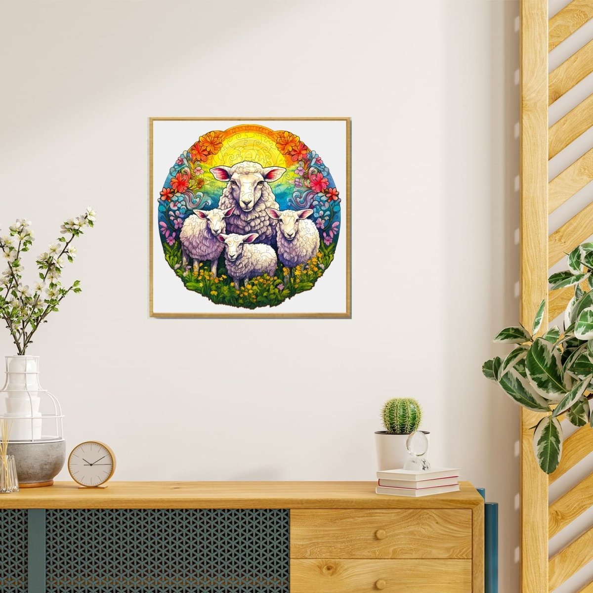 MANDALA SHEEP Wooden Jigsaw Puzzle - KAAYEE Puzzle