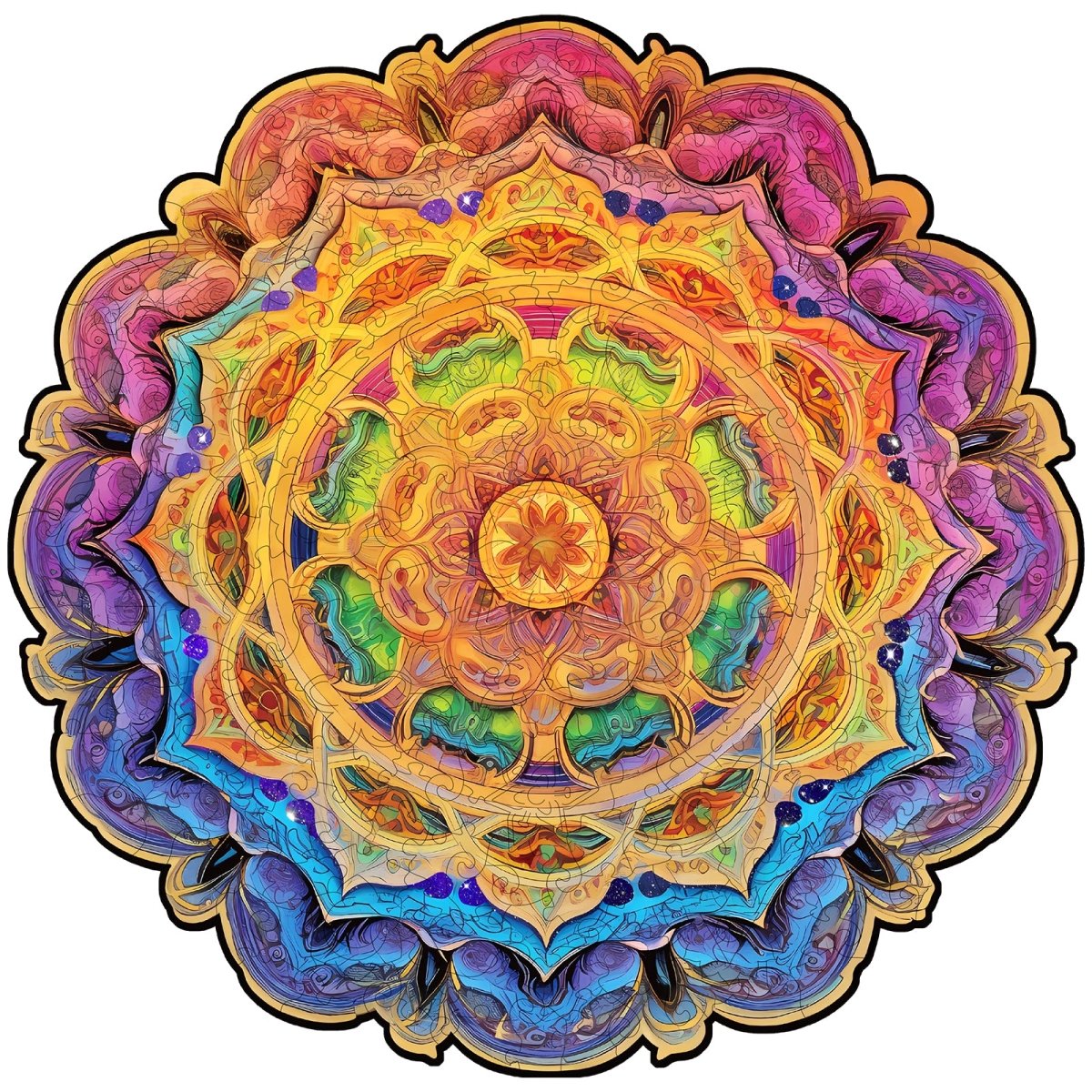 Mandala Wooden Jigsaw Puzzle - KAAYEE Puzzle