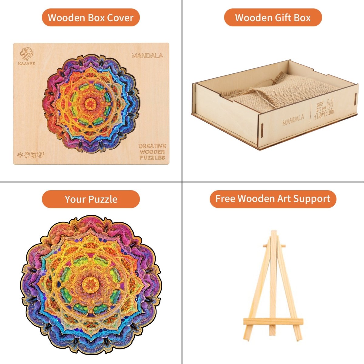 Mandala Wooden Jigsaw Puzzle - KAAYEE Puzzle