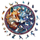 MANDALA YIN YANG WOLF 2 Wooden Jigsaw Puzzle - KAAYEE Puzzle