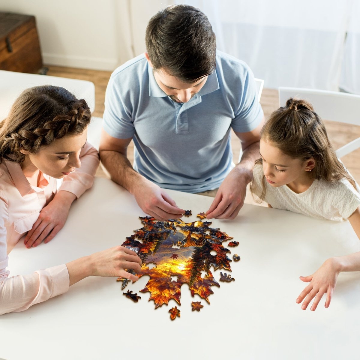 Maple Leaf Tiger Wooden Jigsaw Puzzle - KAAYEE Puzzle