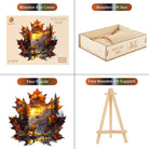 Maple Leaf Tiger Wooden Jigsaw Puzzle - KAAYEE Puzzle