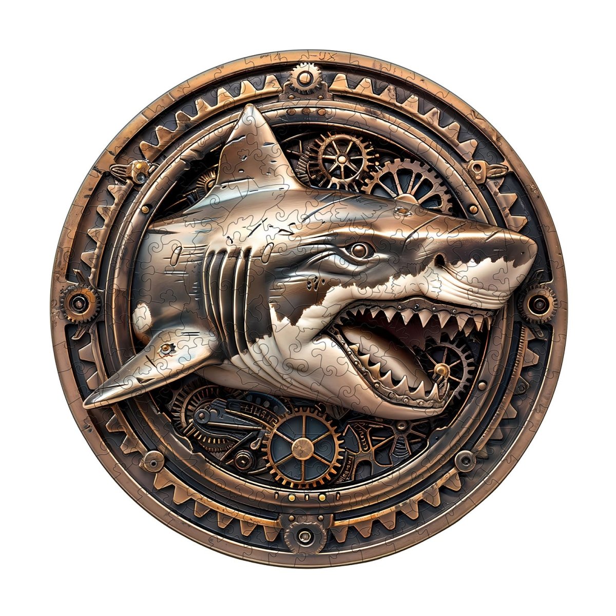 Mechanical Shark - 2 Wooden Jigsaw Puzzle - KAAYEE Puzzle