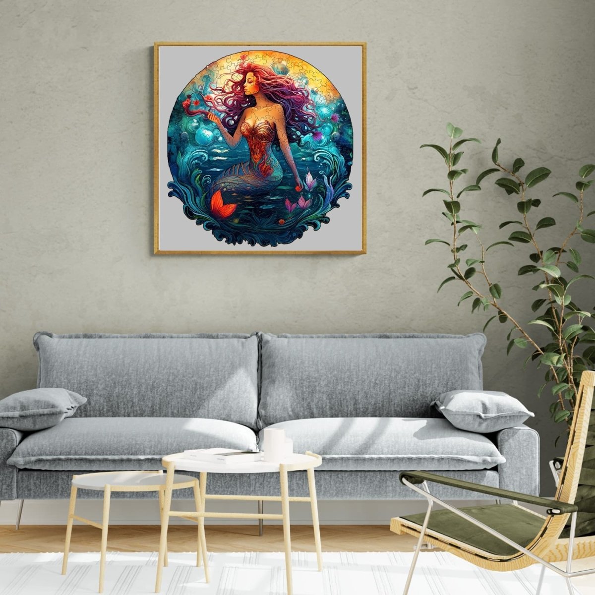 Mermaid Aqua Woman Wooden Jigsaw Puzzle - KAAYEE Puzzle