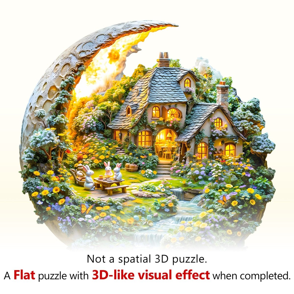 Moonlight Garden - 2 Wooden Jigsaw Puzzle - KAAYEE Puzzle
