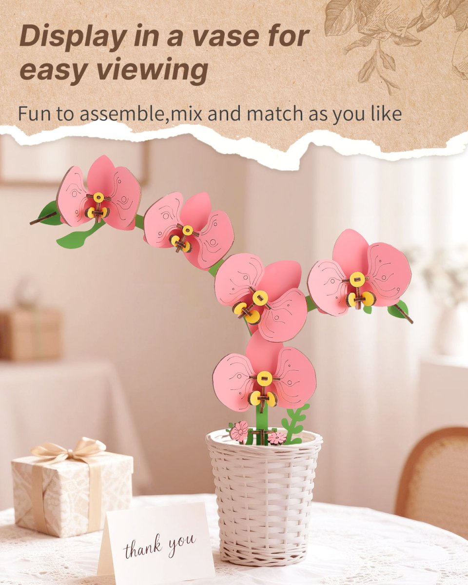 Moth Orchid DIY Wooden Flower - KAAYEE Puzzle