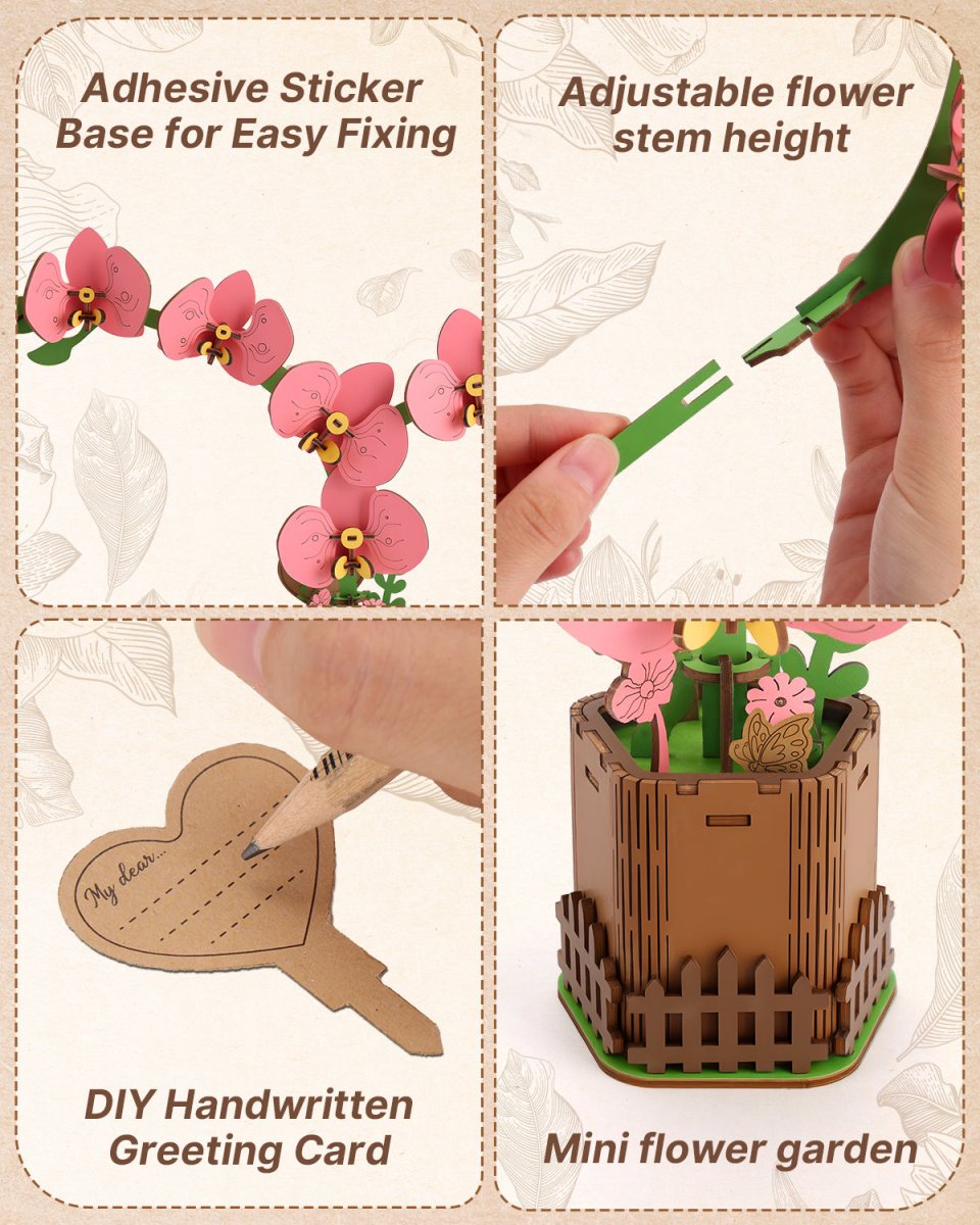 Moth Orchid DIY Wooden Flower - KAAYEE Puzzle
