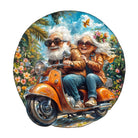 Motorcycle Granny - 2 Wooden Jigsaw Puzzle - KAAYEE Puzzle