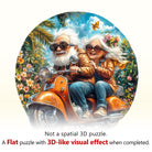 Motorcycle Granny - 2 Wooden Jigsaw Puzzle - KAAYEE Puzzle