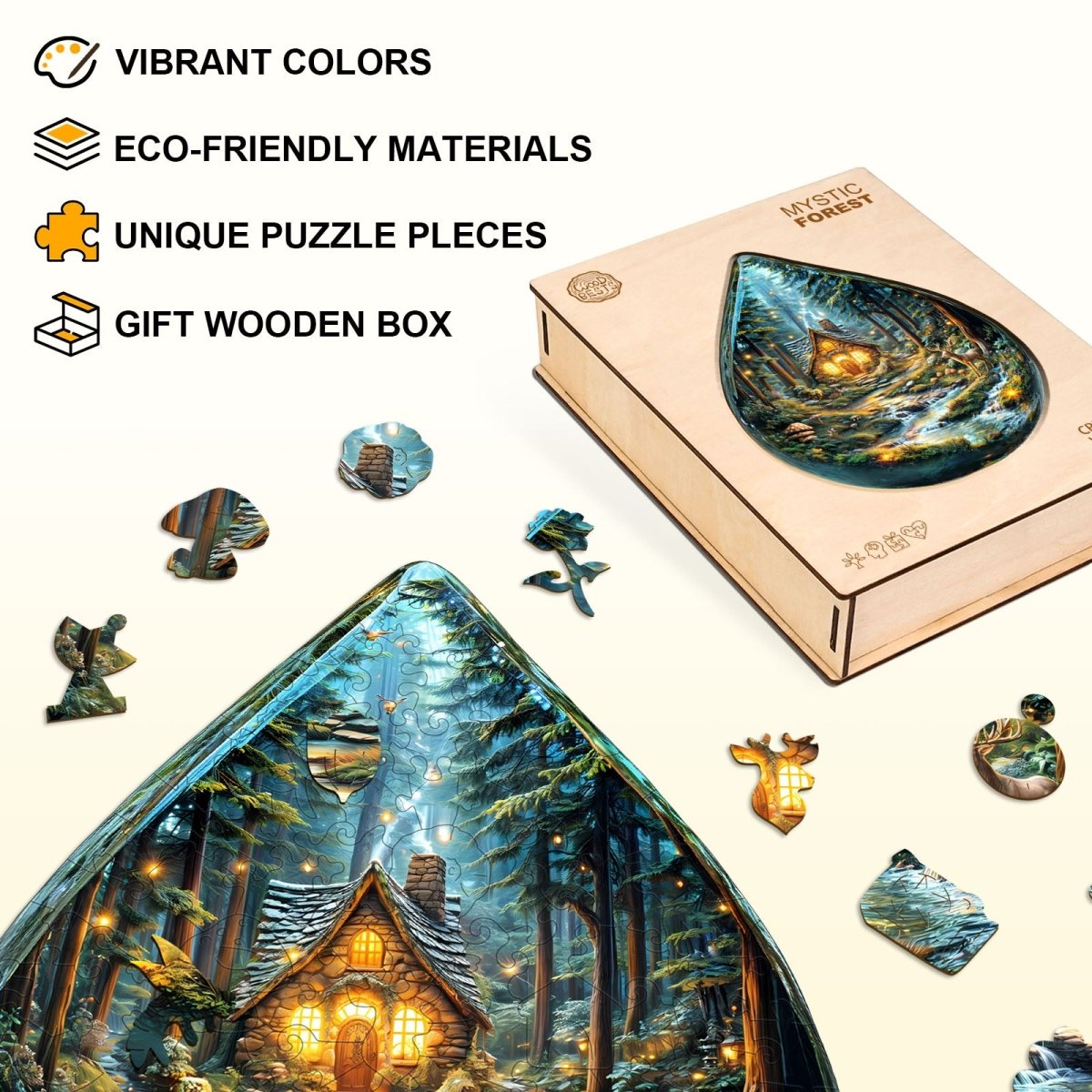 Mystic Forest Wooden Jigsaw Puzzle - KAAYEE Puzzle