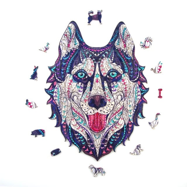 NAUGHTY HASKY Wooden Jigsaw Puzzle - KAAYEE Puzzle
