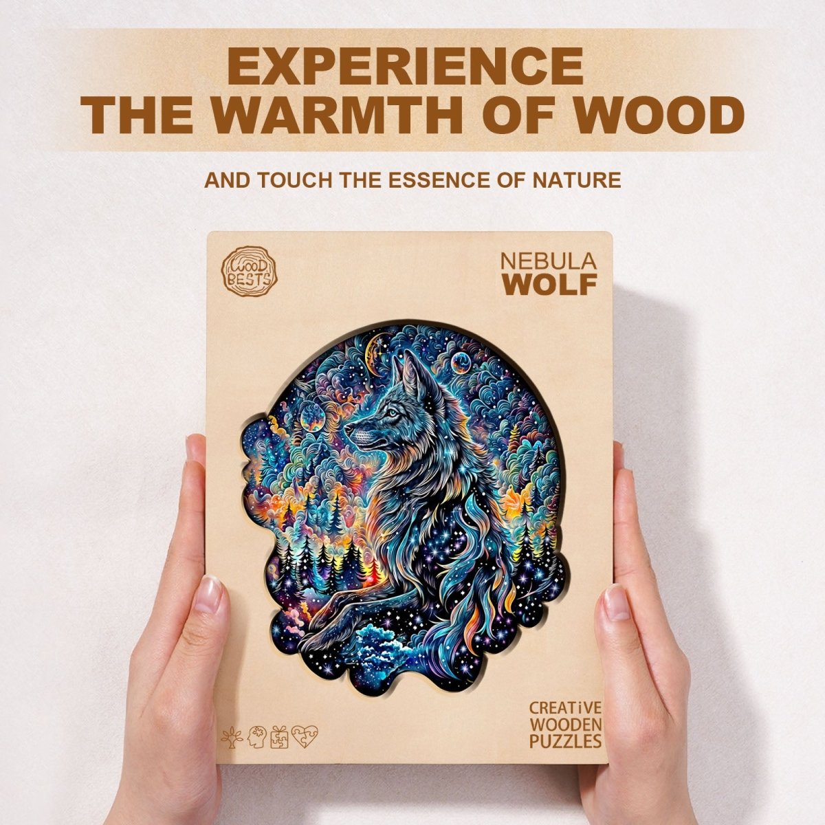 Nebula Wolf Wooden Jigsaw Puzzle - KAAYEE Puzzle