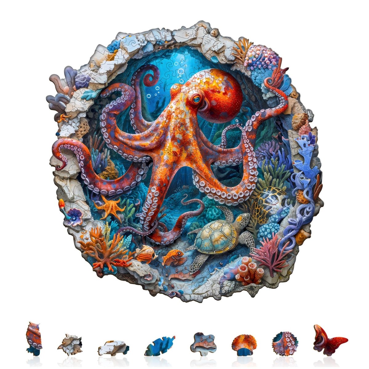 Octopus Haven Wooden Jigsaw Puzzle - KAAYEE Puzzle