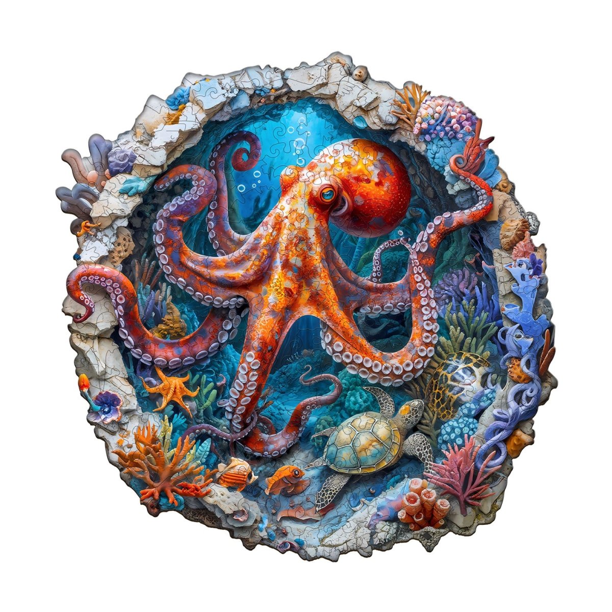 Octopus Haven Wooden Jigsaw Puzzle - KAAYEE Puzzle