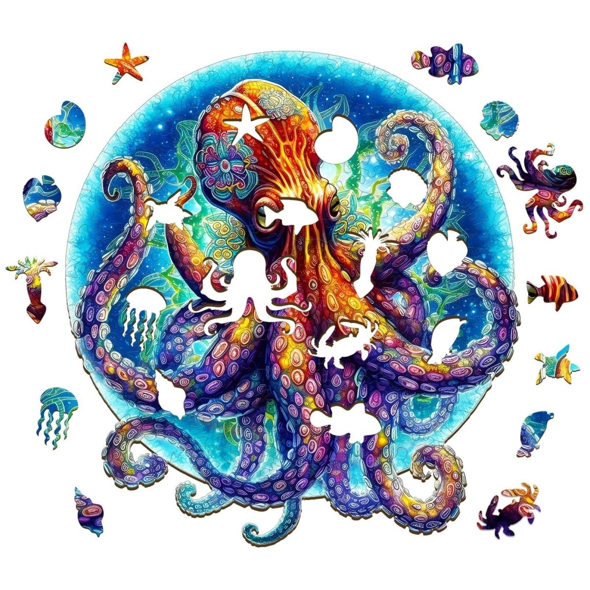 Octopus Wooden Jigsaw Puzzle - KAAYEE Puzzle