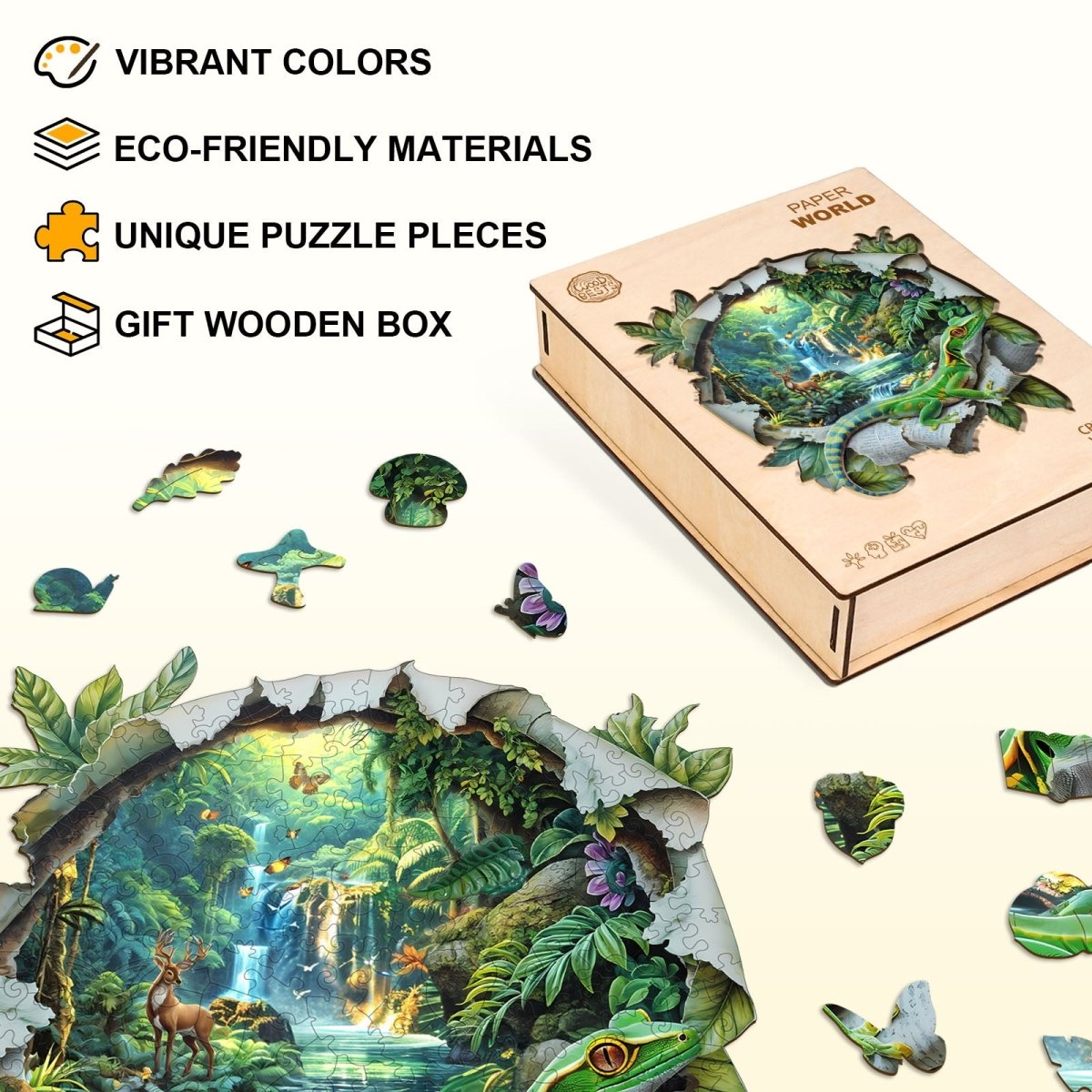 Paper World Wooden Jigsaw Puzzle - KAAYEE Puzzle
