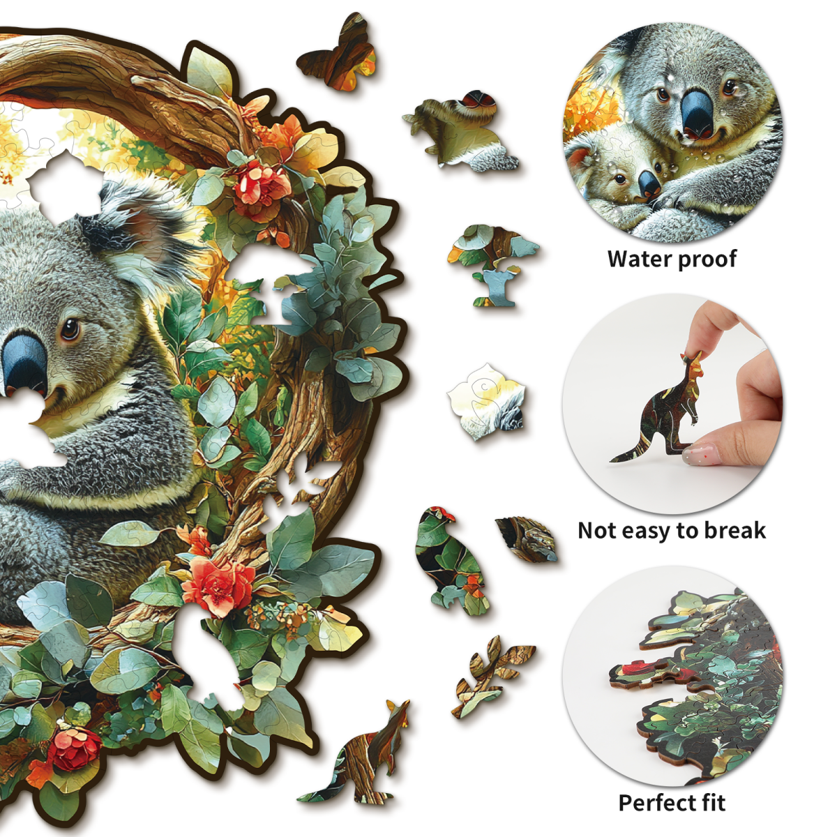 Parent Child Koala Wooden Jigsaw Puzzle - KAAYEE Puzzle