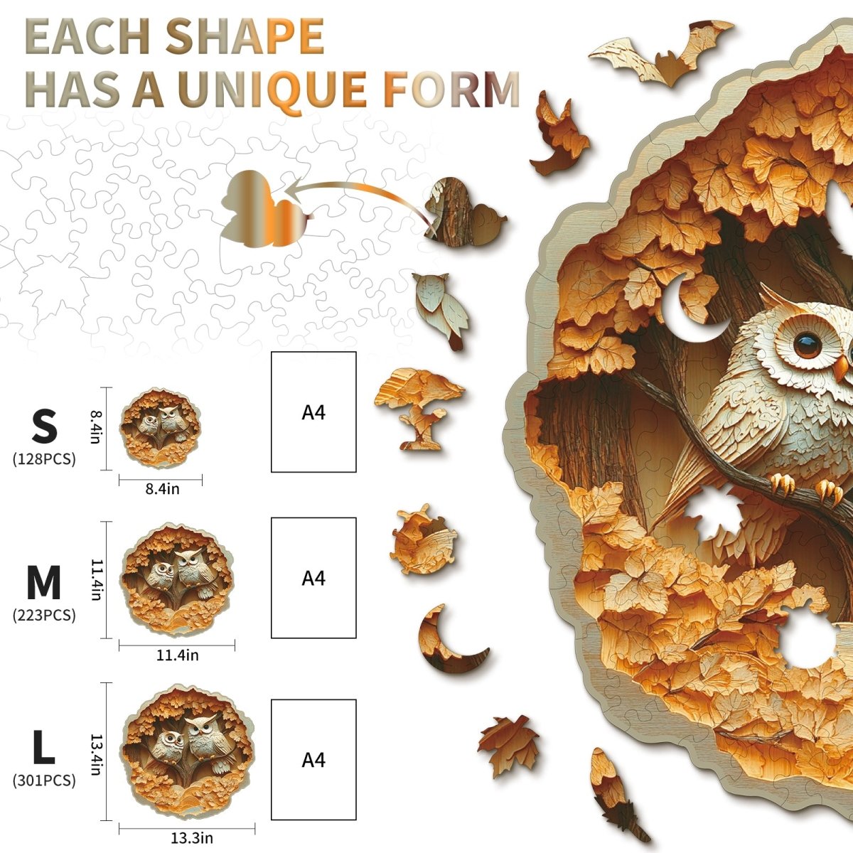 Parent Child Owl Wooden Jigsaw Puzzle - KAAYEE Puzzle