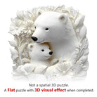 Parent child polar bear Wooden Jigsaw Puzzle - KAAYEE Puzzle