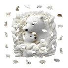 Parent child polar bear Wooden Jigsaw Puzzle - KAAYEE Puzzle