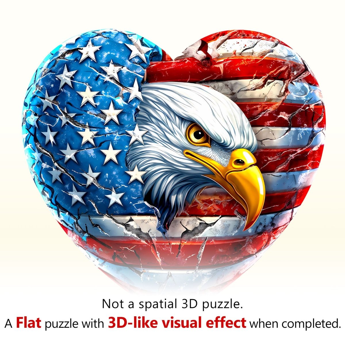 Patriotic Eagle - 1 Wooden Jigsaw Puzzle - KAAYEE Puzzle